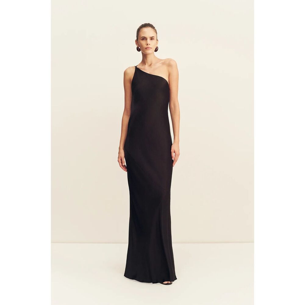 NWT Shona Joy La Lune One Shoulder Cowl Back Maxi Dress AU 10 US 6